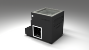 BlueCube LIMITLESS cold plunge tub black with hempcarbon tub left back view [bc color=black screen=frame deck=none tub=hempcarbon view=bl]