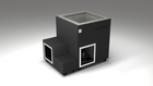 BlueCube LIMITLESS cold plunge tub black with hempcarbon tub right back view [bc color=black screen=frame deck=none tub=hempcarbon view=br]
