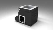 BlueCube LIMITLESS cold plunge tub black left back view [bc color=black screen=frame deck=none tub=stainless view=bl]