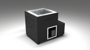 BlueCube LIMITLESS cold plunge tub black left front view [bc color=black screen=frame deck=none tub=stainless view=fl]
