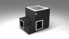 BlueCube LIMITLESS cold plunge tub black right back view [bc color=black screen=frame deck=none tub=stainless view=br]