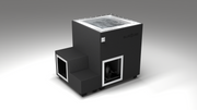 BlueCube LIMITLESS cold plunge tub black right back view [bc color=black screen=frame deck=none tub=stainless view=br]