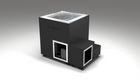 BlueCube LIMITLESS cold plunge tub black right front view [bc color=black screen=frame deck=none tub=stainless view=fr]