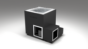BlueCube LIMITLESS cold plunge tub black right front view [bc color=black screen=frame deck=none tub=stainless view=fr]
