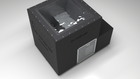 BlueCube LIMITLESS cold plunge tub black with perforated screens with carbon fiber tub top down view [bc color=black screen=screen deck=none tub=carbon-fiber view=top]
