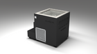 BlueCube LIMITLESS cold plunge tub black with perforated screens with gel coated tub left back view [bc color=black screen=screen deck=none tub=gel-coated view=bl]