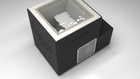 BlueCube LIMITLESS cold plunge tub black with perforated screens with gel coated tub top down view [bc color=black screen=screen deck=none tub=gel-coated view=top]
