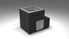 BlueCube LIMITLESS cold plunge tub black with perforated screens with hempcarbon tub left front view [bc color=black screen=screen deck=none tub=hempcarbon view=fl]