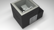 BlueCube LIMITLESS cold plunge tub black with perforated screens with hempcarbon tub top down view [bc color=black screen=screen deck=none tub=hempcarbon view=top]