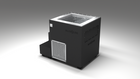 BlueCube LIMITLESS cold plunge tub black with perforated screens left back view [bc color=black screen=screen deck=none tub=stainless view=bl]