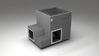 BlueCube LIMITLESS cold plunge tub grey with carbon fiber tub right back view [bc color=grey screen=frame deck=none tub=carbon-fiber view=br]