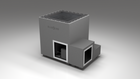 BlueCube LIMITLESS cold plunge tub grey with carbon fiber tub right front view [bc color=grey screen=frame deck=none tub=carbon-fiber view=fr]