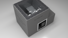 BlueCube LIMITLESS cold plunge tub grey with carbon fiber tub top down view [bc color=grey screen=frame deck=none tub=carbon-fiber view=top]