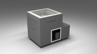 BlueCube LIMITLESS cold plunge tub grey with gel coated tub left front view [bc color=grey screen=frame deck=none tub=gel-coated view=fl]