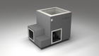 BlueCube LIMITLESS cold plunge tub grey with gel coated tub right back view [bc color=grey screen=frame deck=none tub=gel-coated view=br]