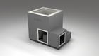 BlueCube LIMITLESS cold plunge tub grey with gel coated tub right front view [bc color=grey screen=frame deck=none tub=gel-coated view=fr]