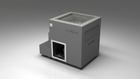 BlueCube LIMITLESS cold plunge tub grey with hempcarbon tub left back view [bc color=grey screen=frame deck=none tub=hempcarbon view=bl]