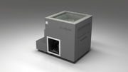 BlueCube LIMITLESS cold plunge tub grey with hempcarbon tub left back view [bc color=grey screen=frame deck=none tub=hempcarbon view=bl]