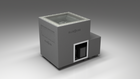 BlueCube LIMITLESS cold plunge tub grey with hempcarbon tub left front view [bc color=grey screen=frame deck=none tub=hempcarbon view=fl]