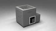 BlueCube LIMITLESS cold plunge tub grey with hempcarbon tub left front view [bc color=grey screen=frame deck=none tub=hempcarbon view=fl]