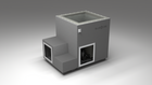 BlueCube LIMITLESS cold plunge tub grey with hempcarbon tub right back view [bc color=grey screen=frame deck=none tub=hempcarbon view=br]