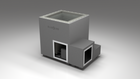 BlueCube LIMITLESS cold plunge tub grey with hempcarbon tub right front view [bc color=grey screen=frame deck=none tub=hempcarbon view=fr]