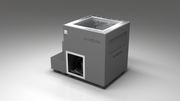 BlueCube LIMITLESS cold plunge tub grey left back view [bc color=grey screen=frame deck=none tub=stainless view=bl]