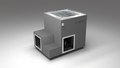 BlueCube LIMITLESS cold plunge tub grey right back view [bc color=grey screen=frame deck=none tub=stainless view=br]