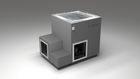 BlueCube LIMITLESS cold plunge tub grey right back view [bc color=grey screen=frame deck=none tub=stainless view=br]