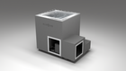 BlueCube LIMITLESS cold plunge tub grey right front view [bc color=grey screen=frame deck=none tub=stainless view=fr]