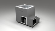 BlueCube LIMITLESS cold plunge tub grey right front view [bc color=grey screen=frame deck=none tub=stainless view=fr]