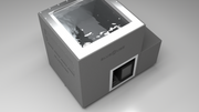 BlueCube LIMITLESS cold plunge tub grey top down view [bc color=grey screen=frame deck=none tub=stainless view=top]