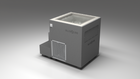 BlueCube LIMITLESS cold plunge tub grey with perforated screens with gel coated tub left back view [bc color=grey screen=screen deck=none tub=gel-coated view=bl]