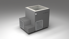 BlueCube LIMITLESS cold plunge tub grey with perforated screens with gel coated tub right back view [bc color=grey screen=screen deck=none tub=gel-coated view=br]
