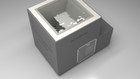 BlueCube LIMITLESS cold plunge tub grey with perforated screens with gel coated tub top down view [bc color=grey screen=screen deck=none tub=gel-coated view=top]