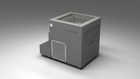 BlueCube LIMITLESS cold plunge tub grey with perforated screens with hempcarbon tub left back view [bc color=grey screen=screen deck=none tub=hempcarbon view=bl]