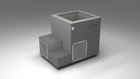 BlueCube LIMITLESS cold plunge tub grey with perforated screens with hempcarbon tub right back view [bc color=grey screen=screen deck=none tub=hempcarbon view=br]