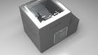 BlueCube LIMITLESS cold plunge tub grey with perforated screens top down view [bc color=grey screen=screen deck=none tub=stainless view=top]