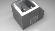 BlueCube LIMITLESS cold plunge tub grey with perforated screens top down view [bc color=grey screen=screen deck=none tub=stainless view=top]