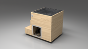 BlueCube LIMITLESS cold plunge tub uncladded with carbon fiber tub left back view [bc color=uncladded screen=frame deck=none tub=carbon-fiber view=bl]