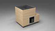 BlueCube LIMITLESS cold plunge tub uncladded with carbon fiber tub left front view [bc color=uncladded screen=frame deck=none tub=carbon-fiber view=fl]