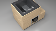 BlueCube LIMITLESS cold plunge tub uncladded with carbon fiber tub top down view [bc color=uncladded screen=frame deck=none tub=carbon-fiber view=top]