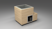 BlueCube LIMITLESS cold plunge tub uncladded with hempcarbon tub left front view [bc color=uncladded screen=frame deck=none tub=hempcarbon view=fl]