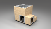 BlueCube LIMITLESS cold plunge tub uncladded right front view [bc color=uncladded screen=frame deck=none tub=stainless view=fr]