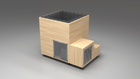 BlueCube LIMITLESS cold plunge tub uncladded with perforated screens with carbon fiber tub right front view [bc color=uncladded screen=screen deck=none tub=carbon-fiber view=fr]