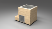 BlueCube LIMITLESS cold plunge tub uncladded with perforated screens with gel coated tub left back view [bc color=uncladded screen=screen deck=none tub=gel-coated view=bl]