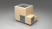 BlueCube LIMITLESS cold plunge tub uncladded with perforated screens with gel coated tub right front view [bc color=uncladded screen=screen deck=none tub=gel-coated view=fr]