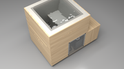 BlueCube LIMITLESS cold plunge tub uncladded with perforated screens with gel coated tub top down view [bc color=uncladded screen=screen deck=none tub=gel-coated view=top]