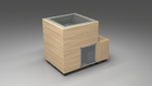 BlueCube LIMITLESS cold plunge tub uncladded with perforated screens with hempcarbon tub left front view [bc color=uncladded screen=screen deck=none tub=hempcarbon view=fl]