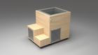 BlueCube LIMITLESS cold plunge tub uncladded with perforated screens with hempcarbon tub right back view [bc color=uncladded screen=screen deck=none tub=hempcarbon view=br]